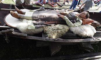 A recreation of a Viking boat burial in the <i>Squirrel</i>  &ndash; &copy;&nbsp;Rich Price 2013