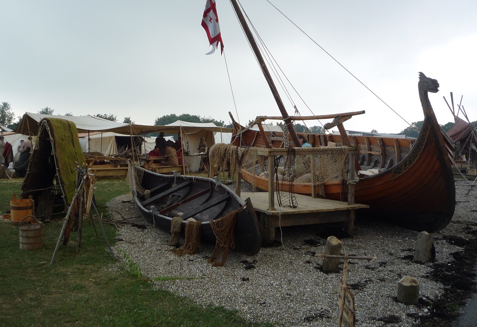For Detling Military Odyssey we brought in 4 tons of shingle to recreate a beach and riverside fishing village &ndash; &copy;&nbsp;Malcolm Butler 2013