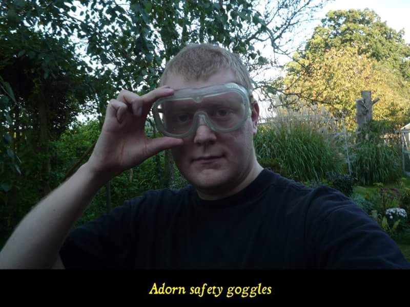 Adorn safety goggles