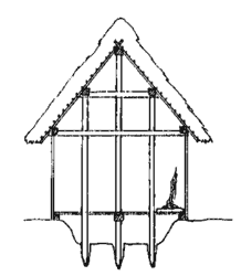 *Cross section of sunken featured building