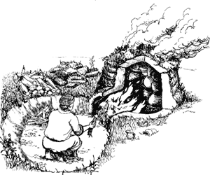 * Cross section of a kiln