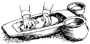 * A trencher and two pots